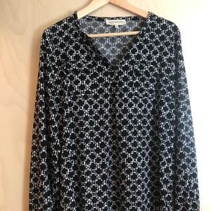 Jones New York Black and White Blouse